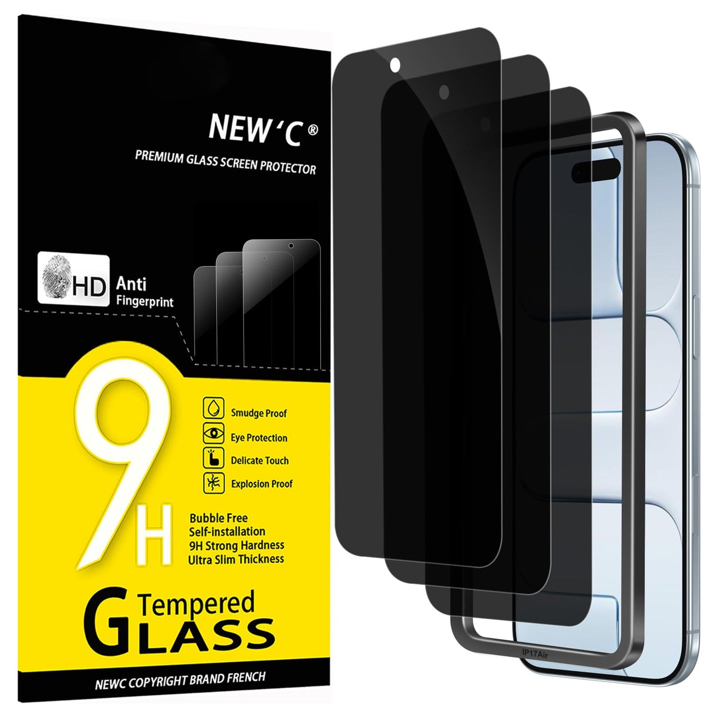 NEW'C 3 Pack iPhone 11/XR Tempered Glass Protectors