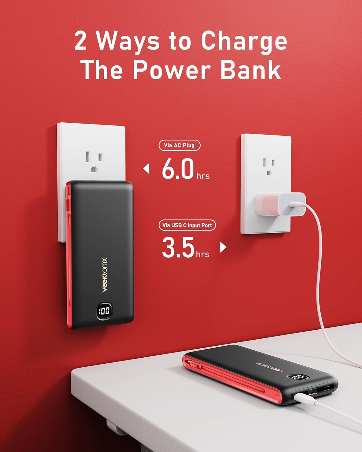 VEEKTOMX SlimCharge 10K: Ultimate Travel Power Bank - Small Enterprise