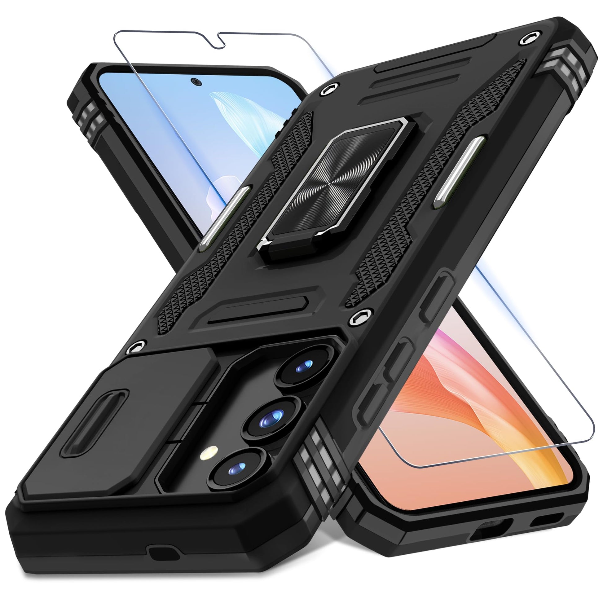 ###DEERLAMN Galaxy A17 Case with Slide Cover-Black
