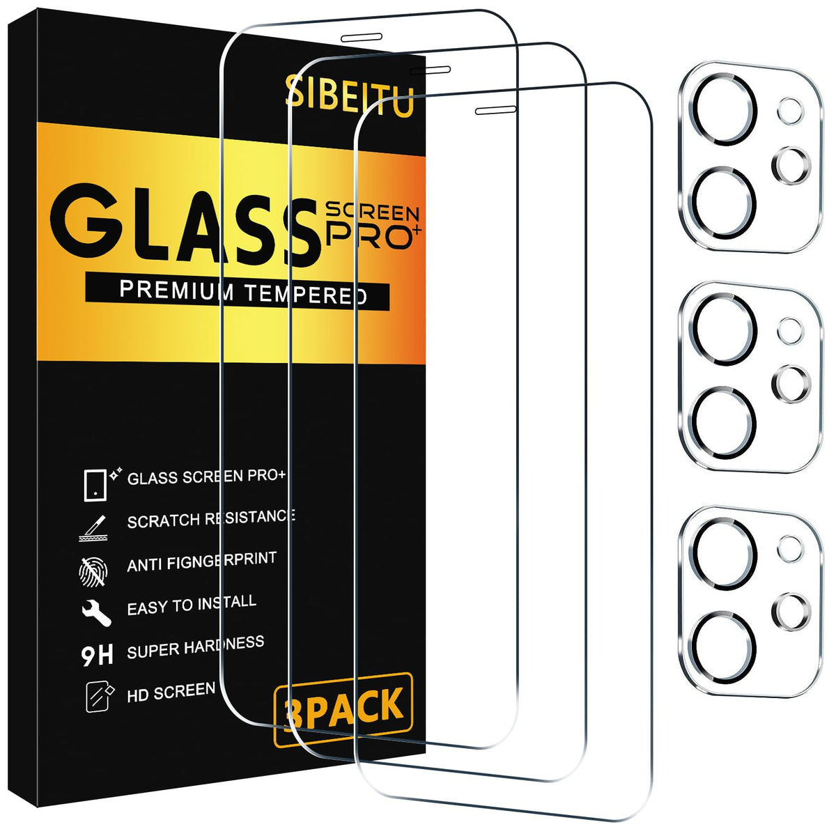 SIBEITU 3+3 Pack Screen Protector for iPhone 17 6.3 Inch Tempered Glass