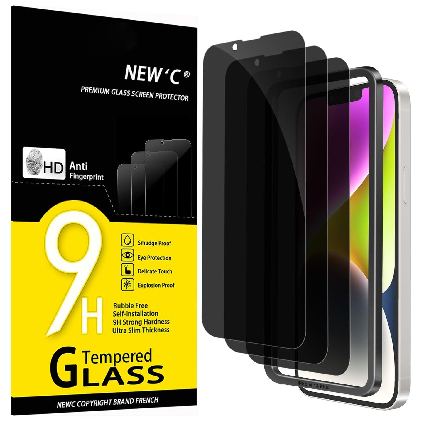 NEW'C 3 Pack iPhone 11/XR Tempered Glass Protectors