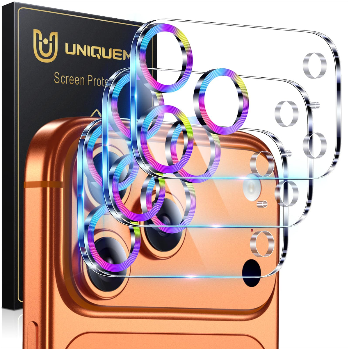 UniqueMe for 3 Pack iPhone 16 Pro/iPhone 16 Pro Max Camera Lens Protector