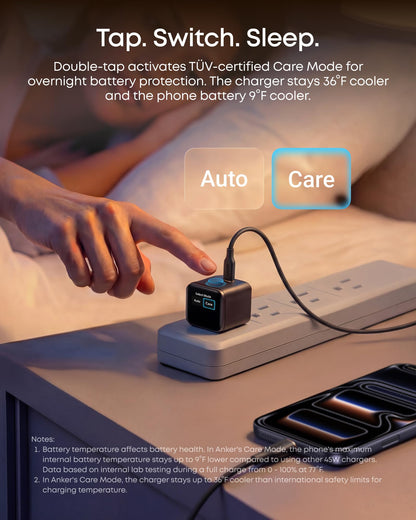 Anker Smart Display Charger,Anker Nano 45W Max GaN Fast Charging USB C Charger Block,180° Foldable Plug,Smart Recognition,Built-in Care Mode,for iPhone17/16/15(Non-Battery,One USB-C Port,No Cable)