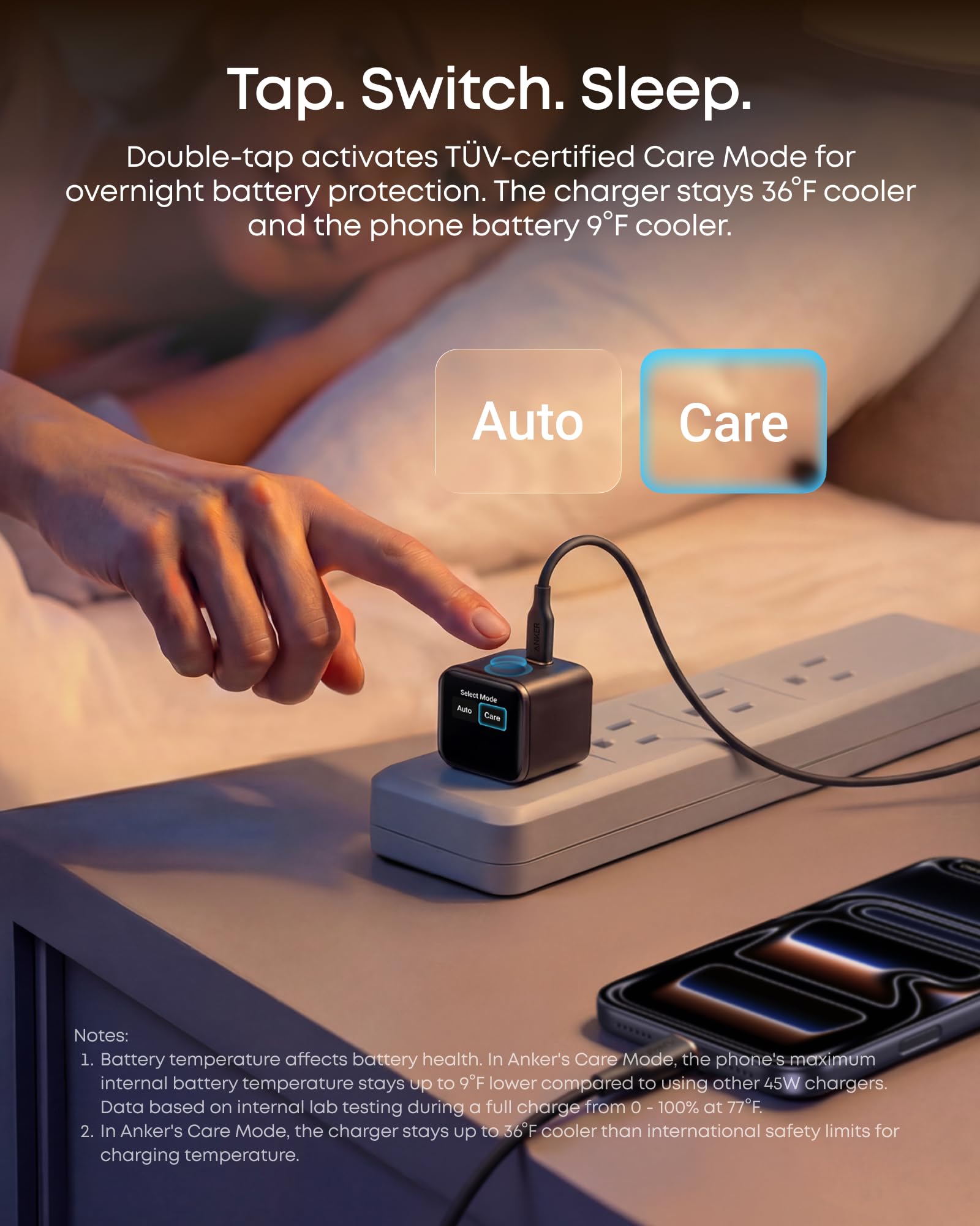 Anker Smart Display Charger,Anker Nano 45W Max GaN Fast Charging USB C Charger Block,180° Foldable Plug,Smart Recognition,Built-in Care Mode,for iPhone17/16/15(Non-Battery,One USB-C Port,No Cable)
