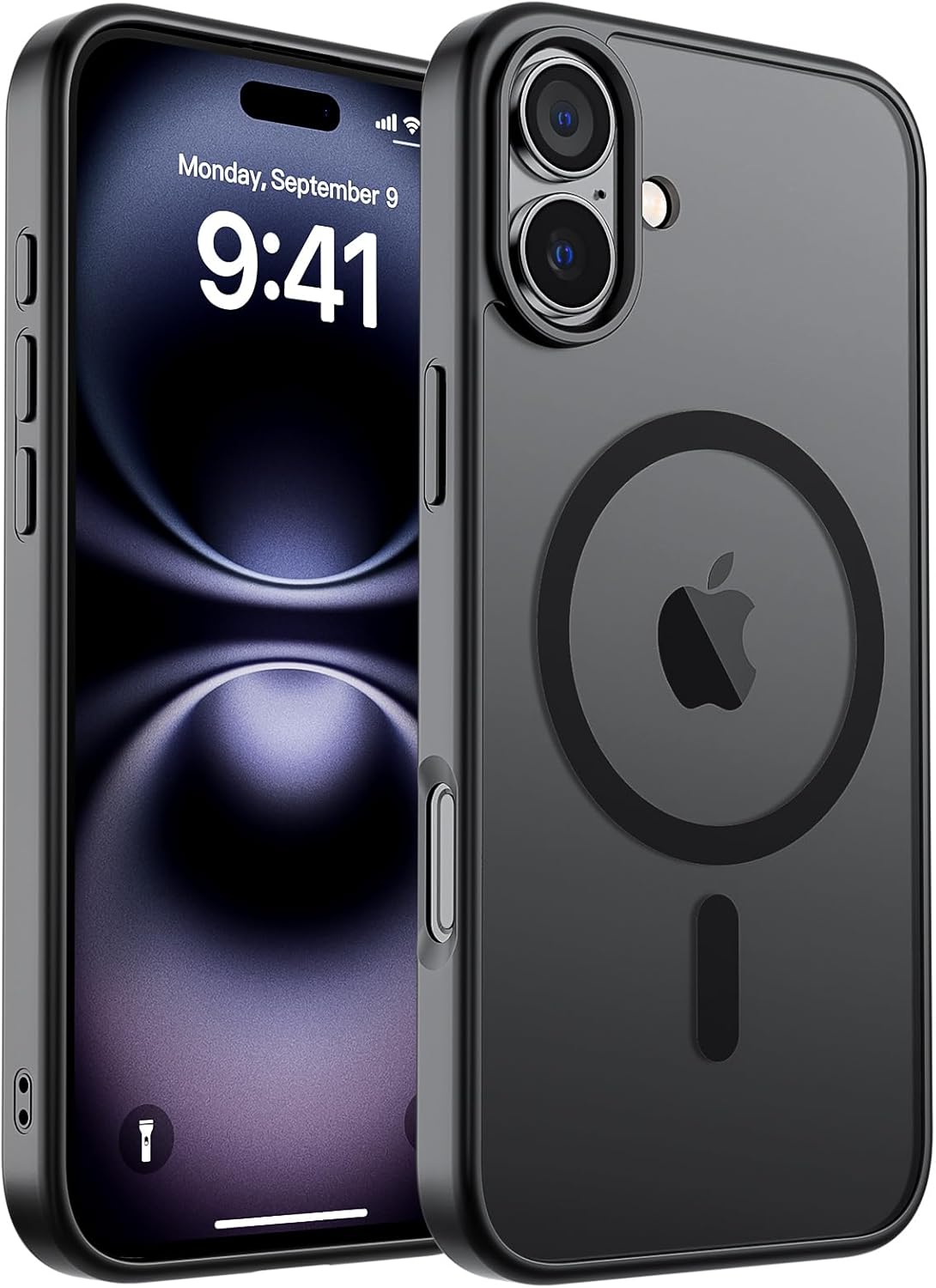 SUPFINE Magnetic for iPhone SE Case 2022 (3rd)/2020 (2nd), iPhone 8 Case (Compatible with MagSafe) (Military Grade Drop Protection) Translucent Matte Phone Cover,Black