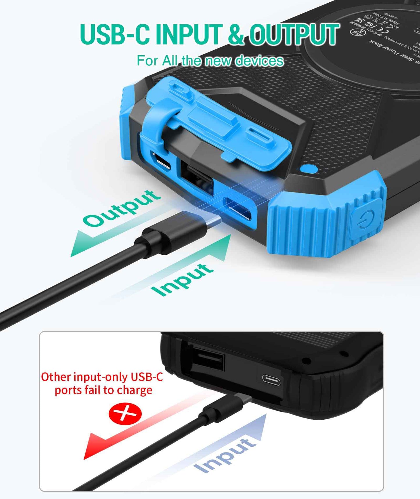 BLAVOR Solar Power Bank 10,000mAh Wireless Charger