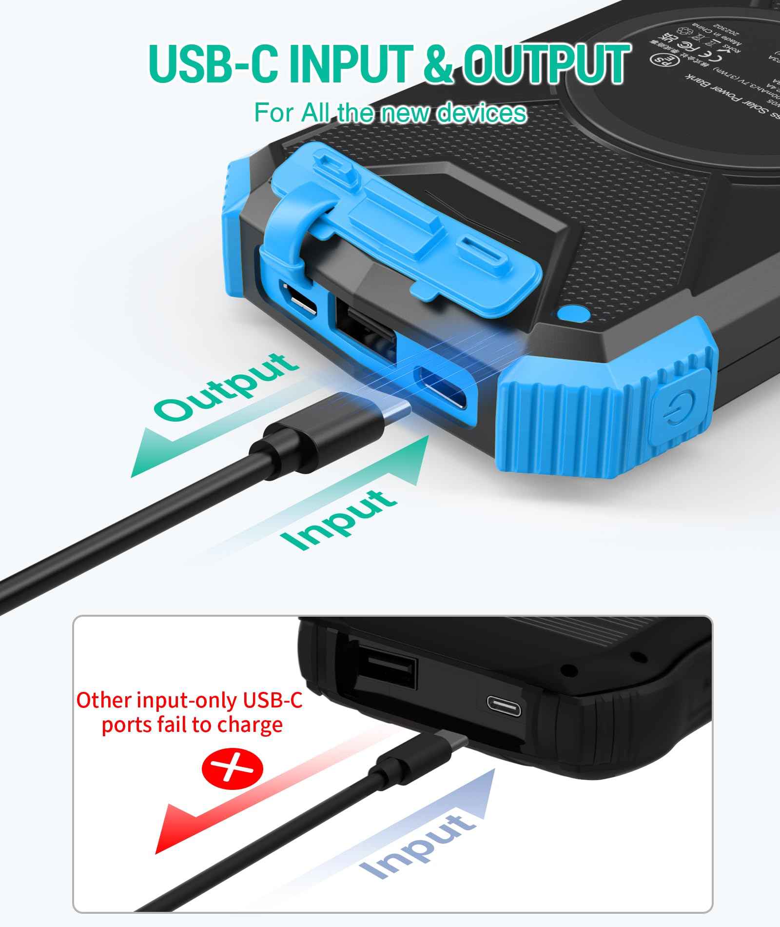 BLAVOR Solar Power Bank 10,000mAh Wireless Charger