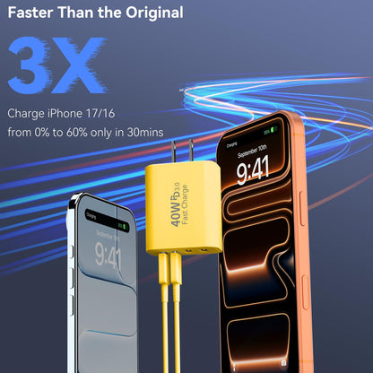 USB C Wall Charger Block, 40W USB Type C iPhone Charger Fast Charging Block