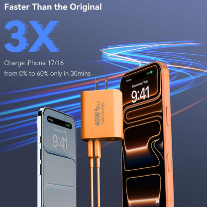 USB C Wall Charger Block, 40W USB Type C iPhone Charger Fast Charging Block