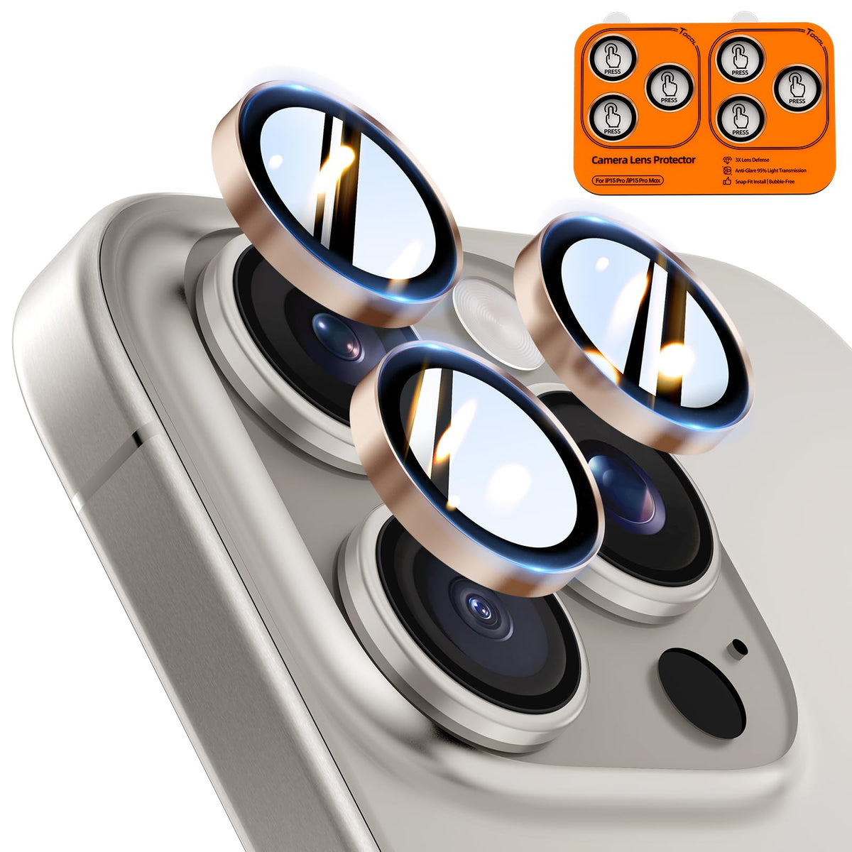 TOCOL Camera Lens Protector for iPhone 17 Tempered Glass HD Individual Scratch Resistant Camera Cover Accessories Case Friendly 2 Pack（Clear）