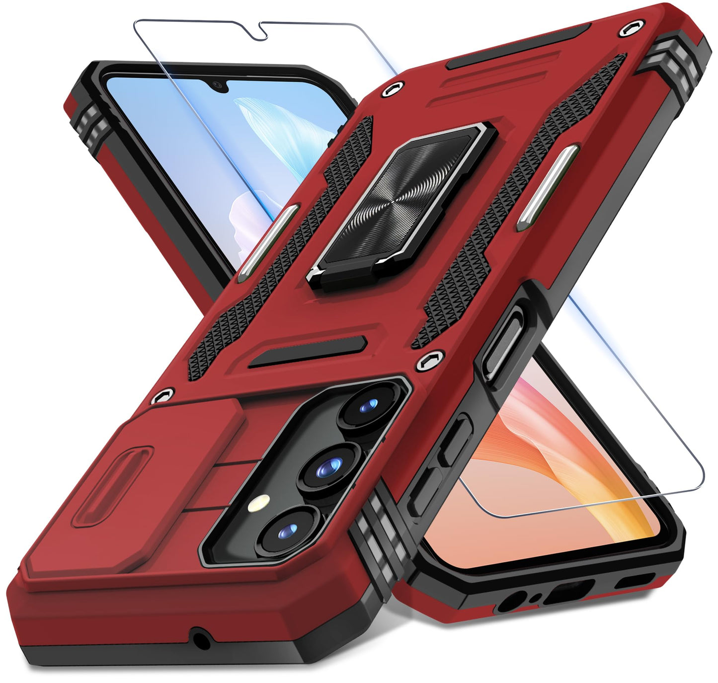###DEERLAMN Galaxy A17 Case with Slide Cover-Black