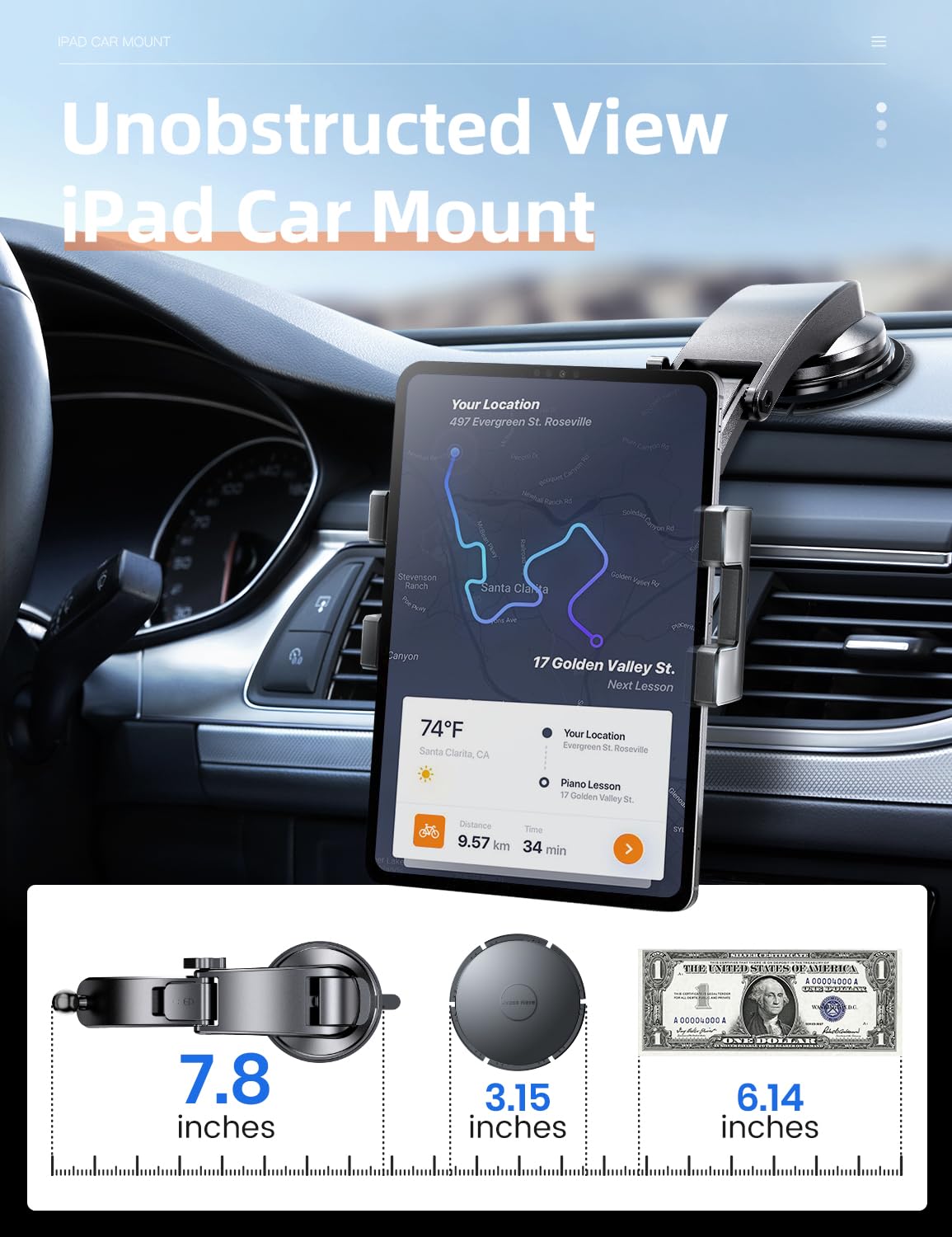 eSamcore Car Suction Cup iPad Holder