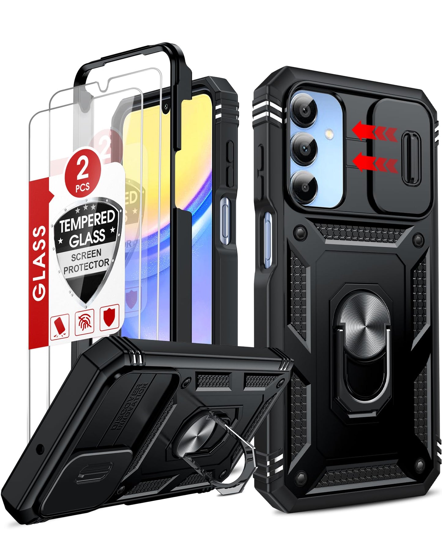 LeYi Samsung S25 FE Case with Camera Cover & Stand