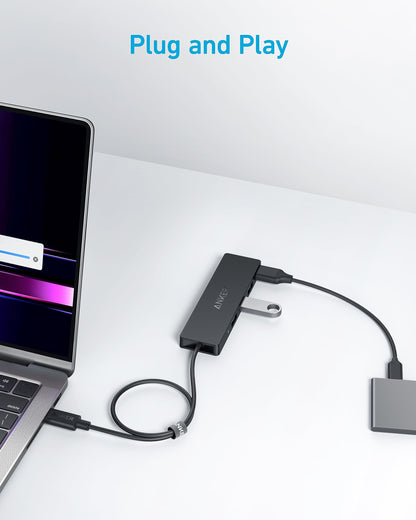 Anker USB Hub 4 Ports, Multiple USB 3.0 Hub, USB Splitter for Laptop, Extender for A Port Laptop, PC, Desktop and More [Charging Not Supported](2ft USB-A)