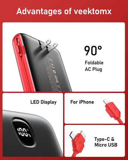 VEEKTOMX SlimCharge 10K: Ultimate Travel Power Bank - Small Enterprise