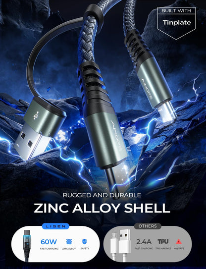 AINOPE 10FT Fast Charge USB C Cable & Adapter - Small Enterprise