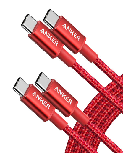 Anker USB C to USB C Cable, Type-C 60W Fast Charging Cable (6 FT, 2Pack) for iPhone 17 Series, iPad mini 6 and More (Black)