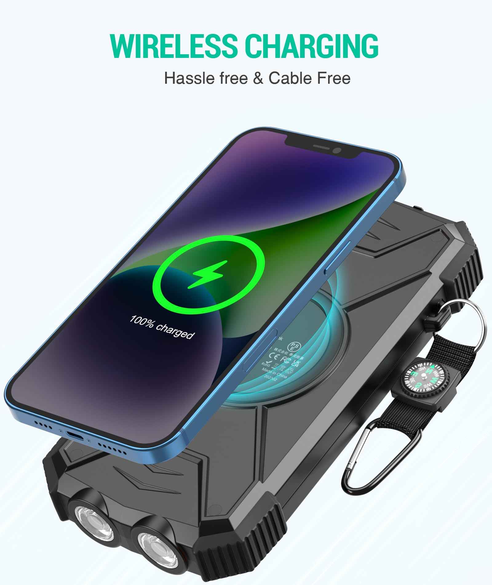 BLAVOR Solar Power Bank 10,000mAh Wireless Charger