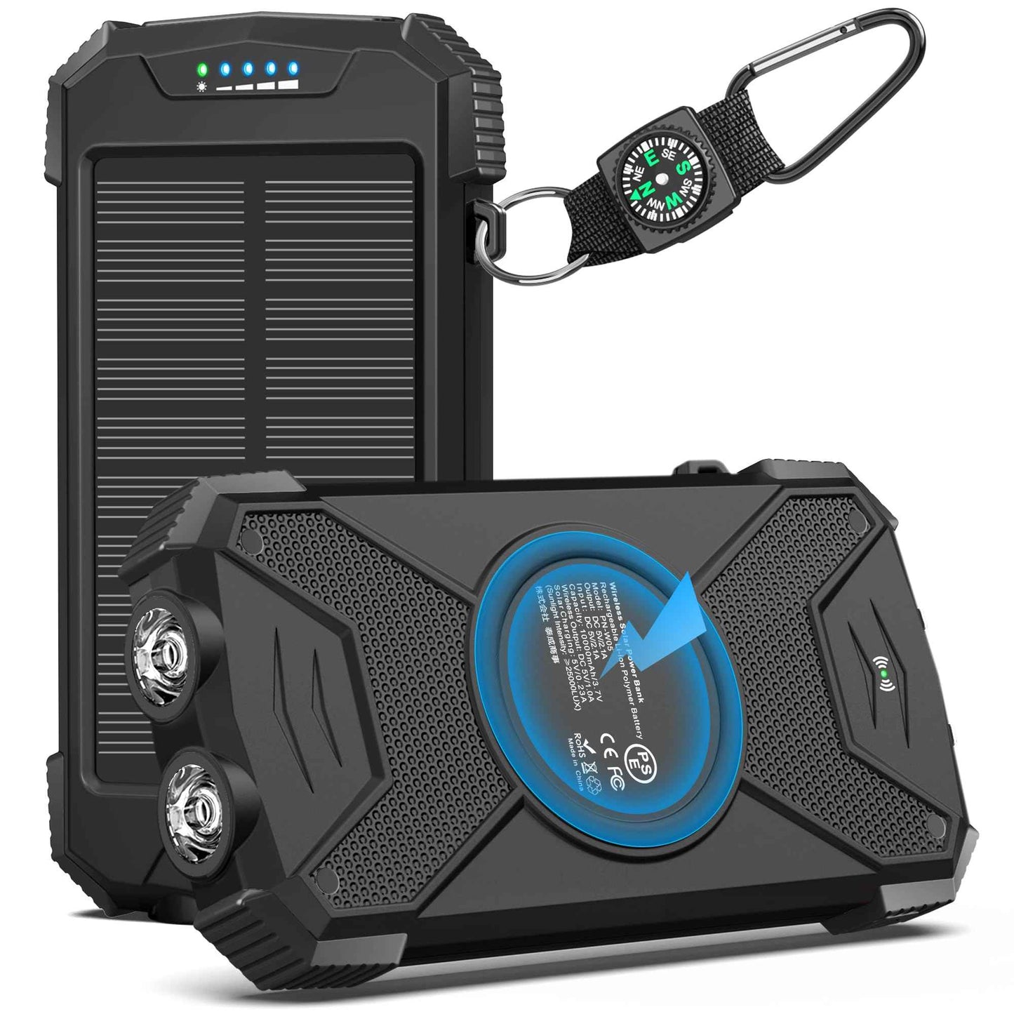 BLAVOR Solar Power Bank 10,000mAh Wireless Charger