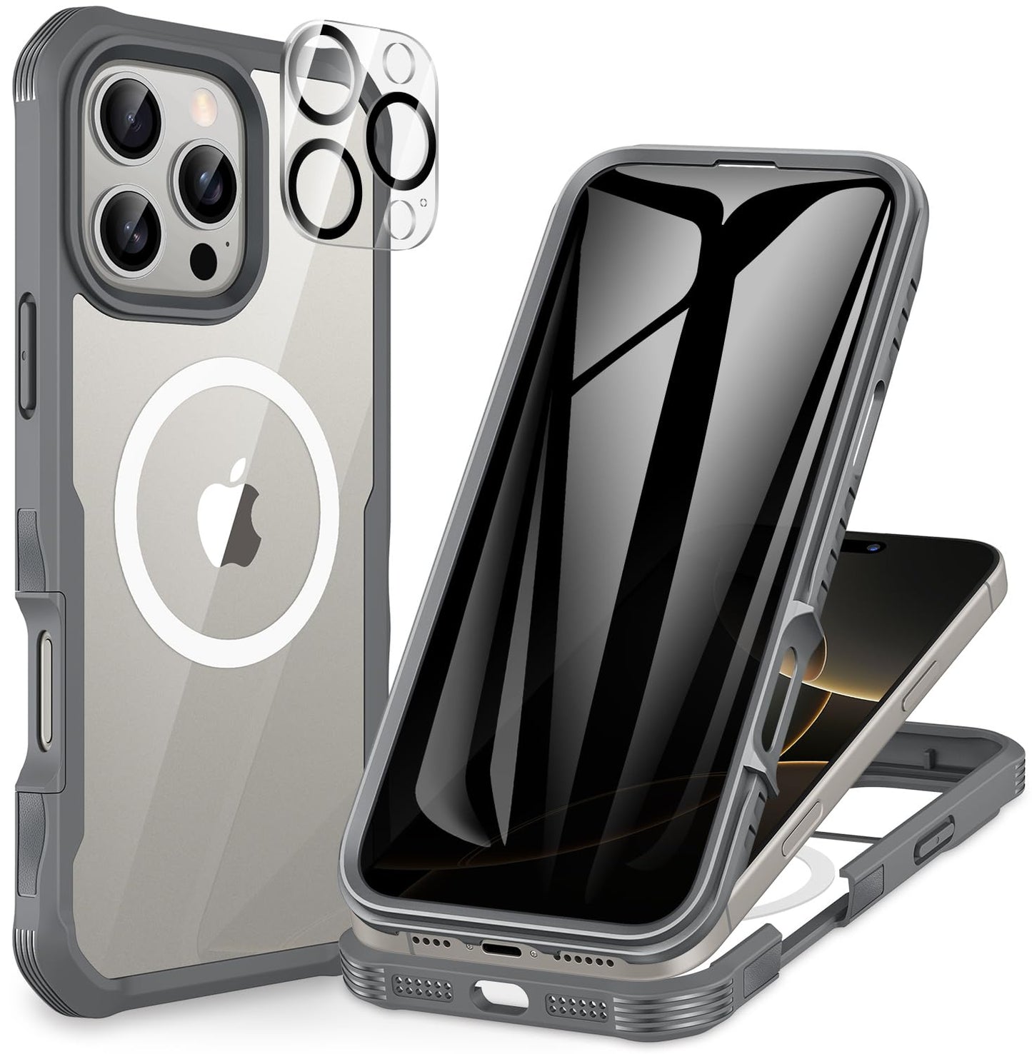 CENHUFO Privacy iPhone 14/13 Case with Glass Protector