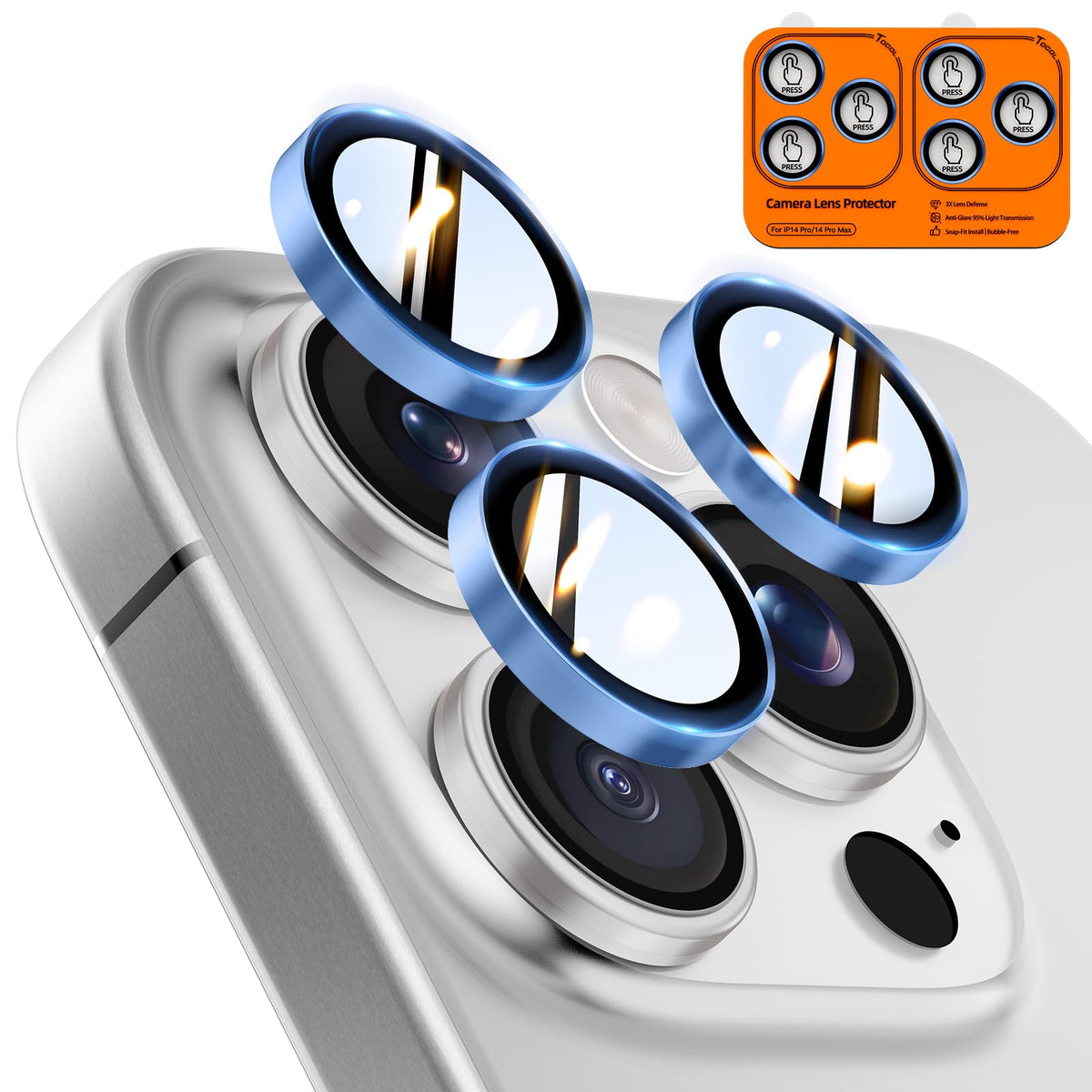 TOCOL Camera Lens Protector for iPhone 17 Tempered Glass HD Individual Scratch Resistant Camera Cover Accessories Case Friendly 2 Pack（Clear）