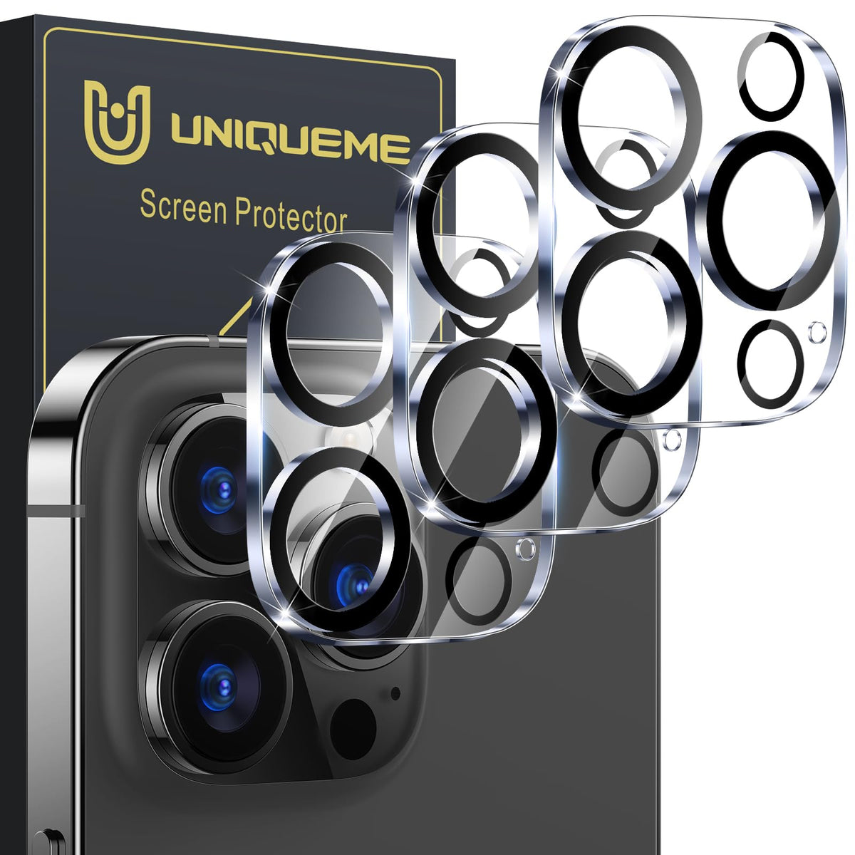 UniqueMe for 3 Pack iPhone 16 Pro/iPhone 16 Pro Max Camera Lens Protector