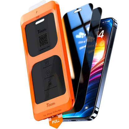 TOCOL Privacy Shield 9H Glass for iPhone 15 - 2 Pack - Small Enterprise