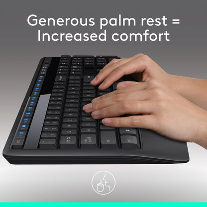 LogiKey K345: Full-Size Wireless Keyboard w/ Palm Rest