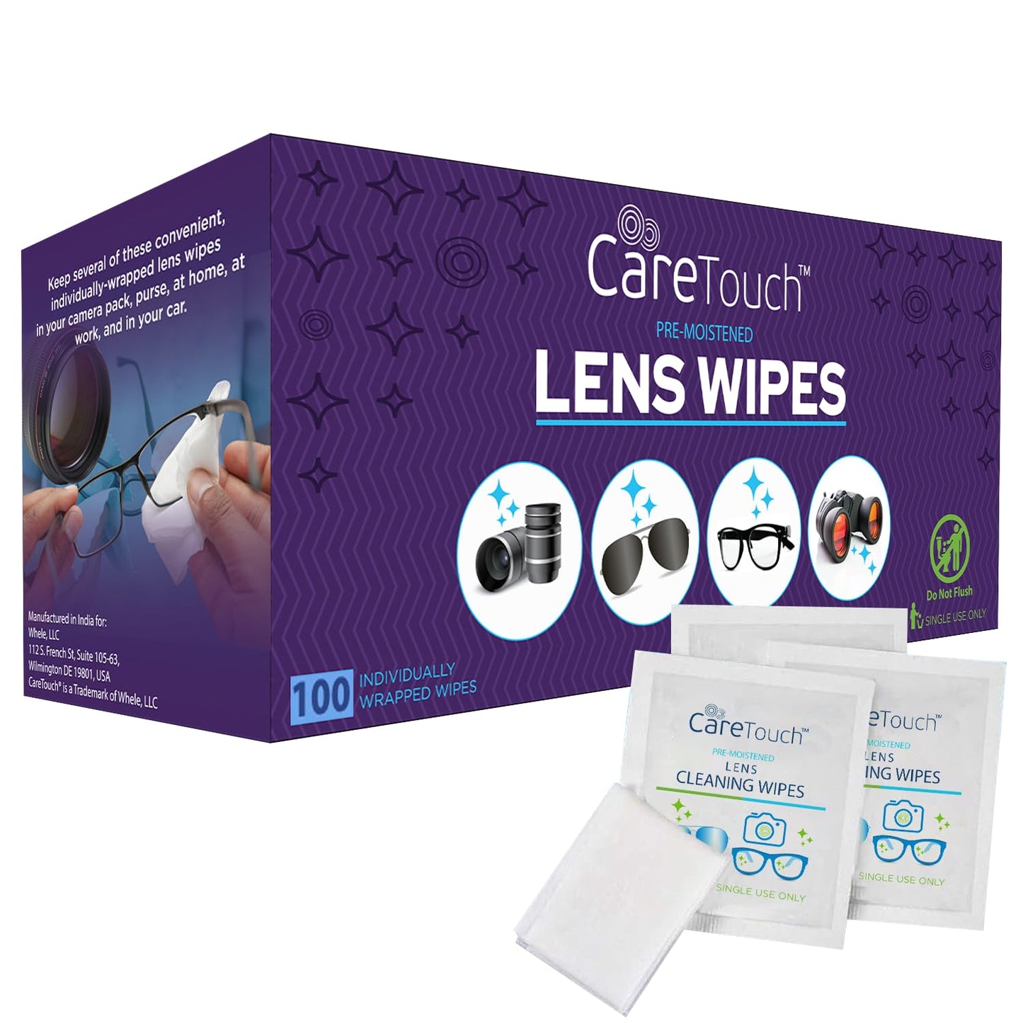 ClarityWipes: 100 Gentle Pre-Moistened Lens Cleaners