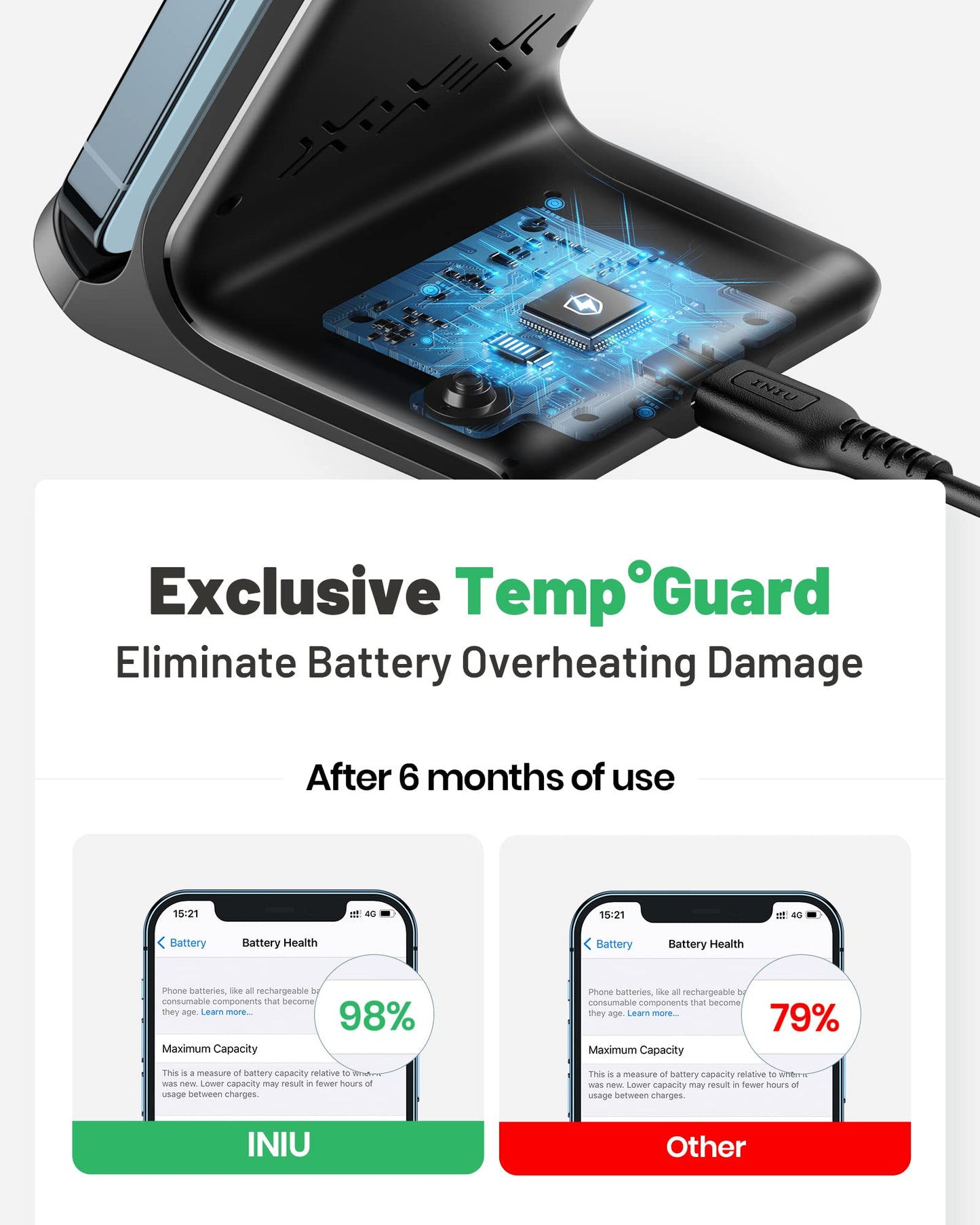 INIU GlowCharge 15W Qi Wireless Charging Station - Small Enterprise