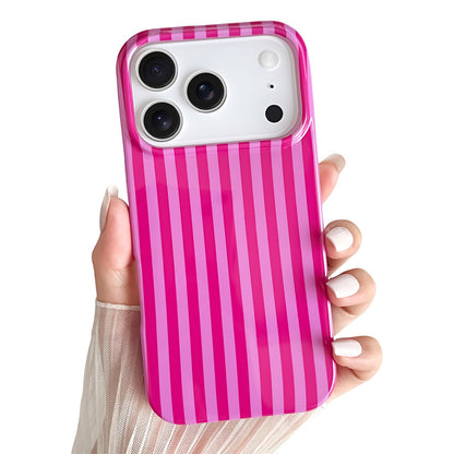 Yeddabox for iPhone 17 Pro Max Case Cute Striped Phone Case Soft TPU Slim Shockproof Phone Cover for Women Girls, Pink