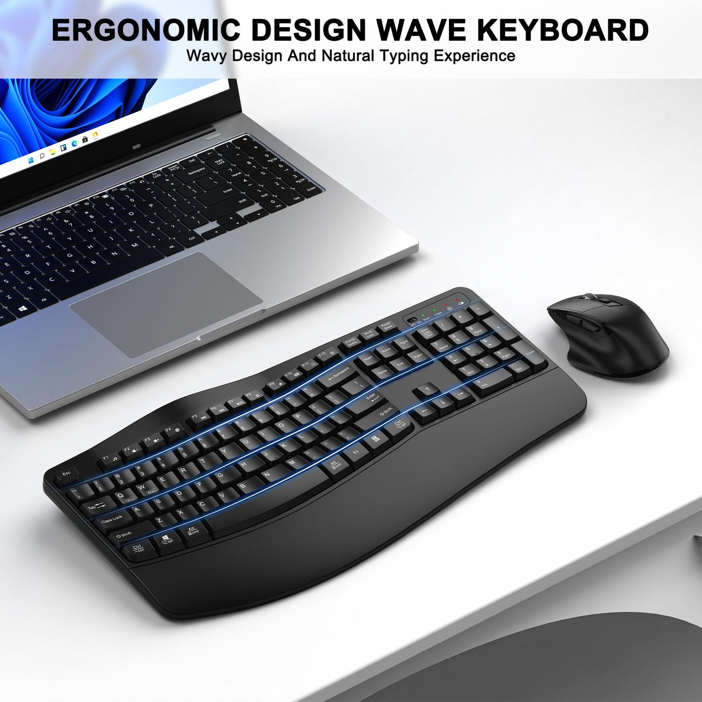 ErgoWave Duo: Wireless Keyboard & Mouse Set