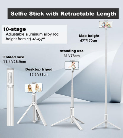 TONEOF MagFlex 68 Tripod Selfie Stick - Beige Gray - Small Enterprise