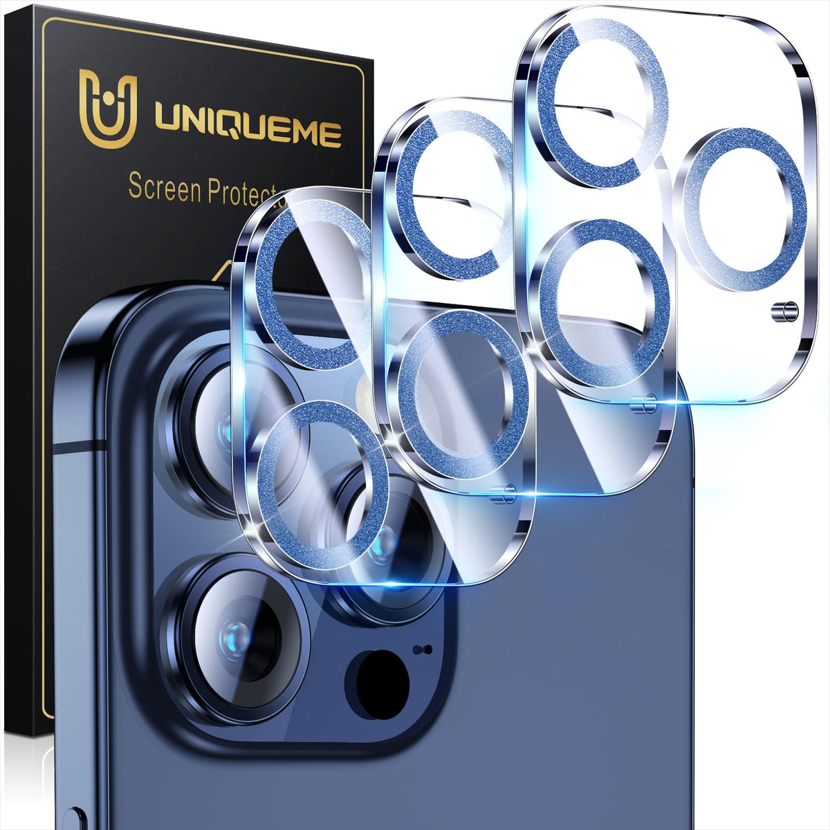 UniqueMe for 3 Pack iPhone 16 Pro/iPhone 16 Pro Max Camera Lens Protector
