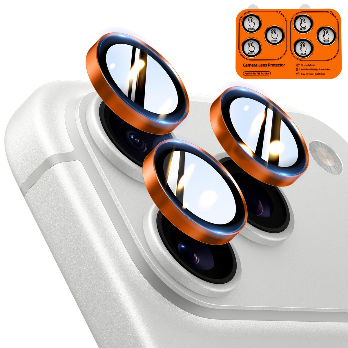 TOCOL Camera Lens Protector for iPhone 17 Tempered Glass HD Individual Scratch Resistant Camera Cover Accessories Case Friendly 2 Pack（Clear）