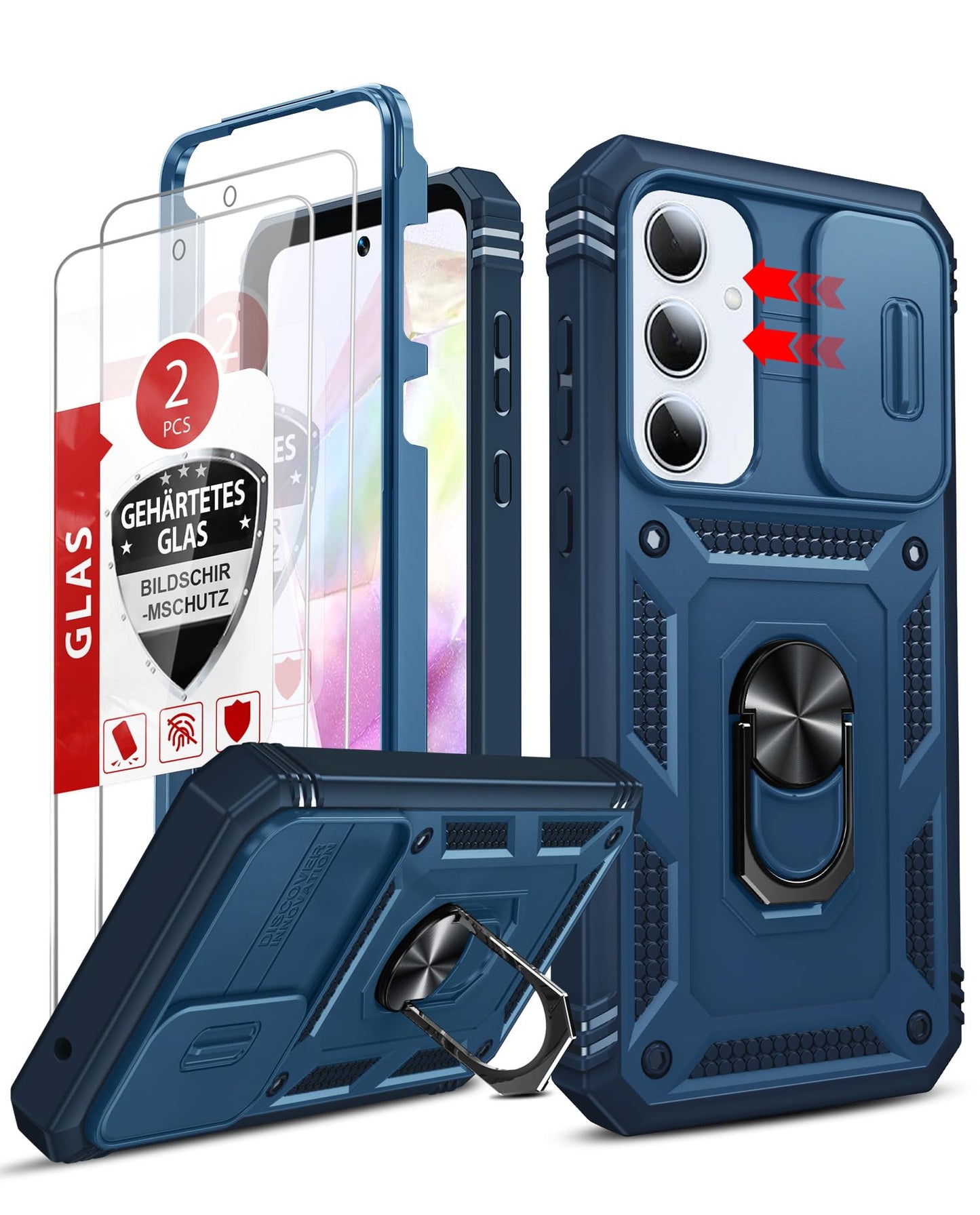 LeYi Samsung S25 FE Case with Camera Cover & Stand
