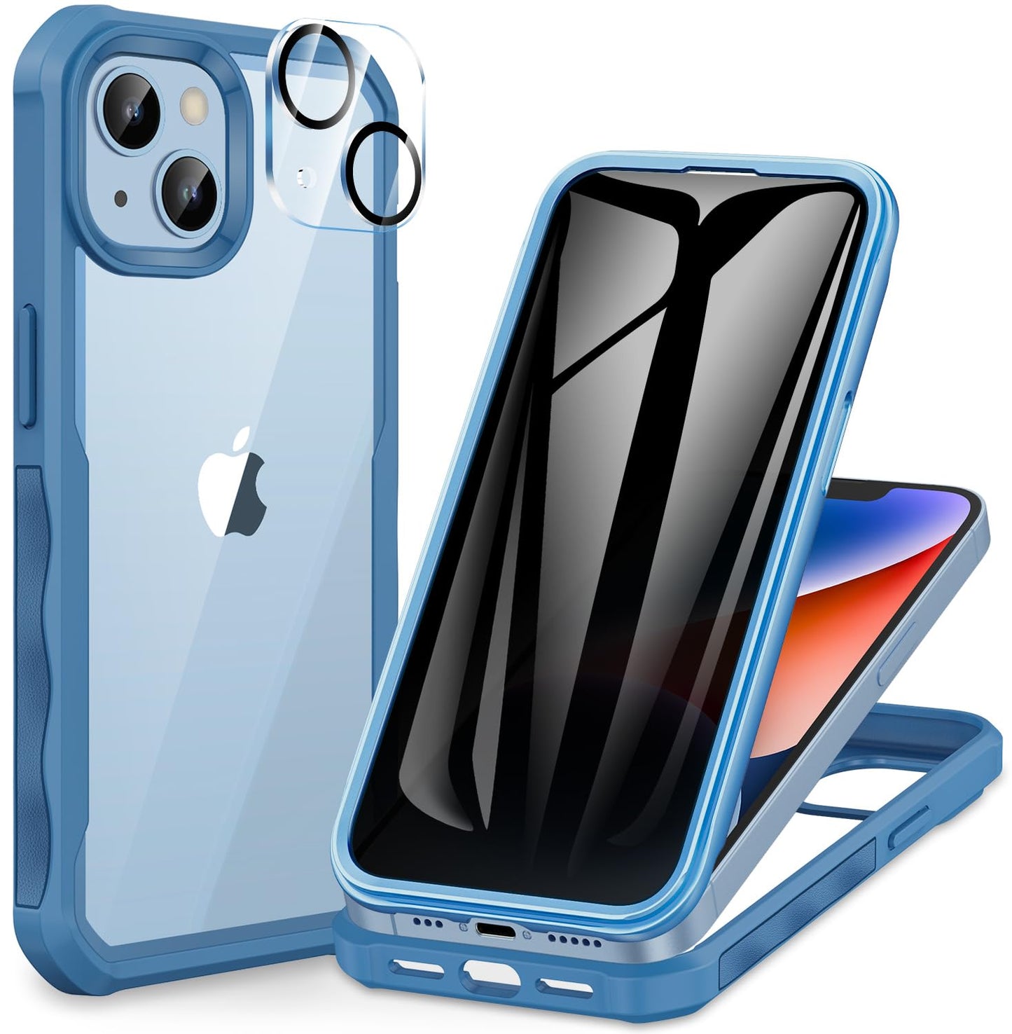 CENHUFO Privacy iPhone 14/13 Case with Glass Protector