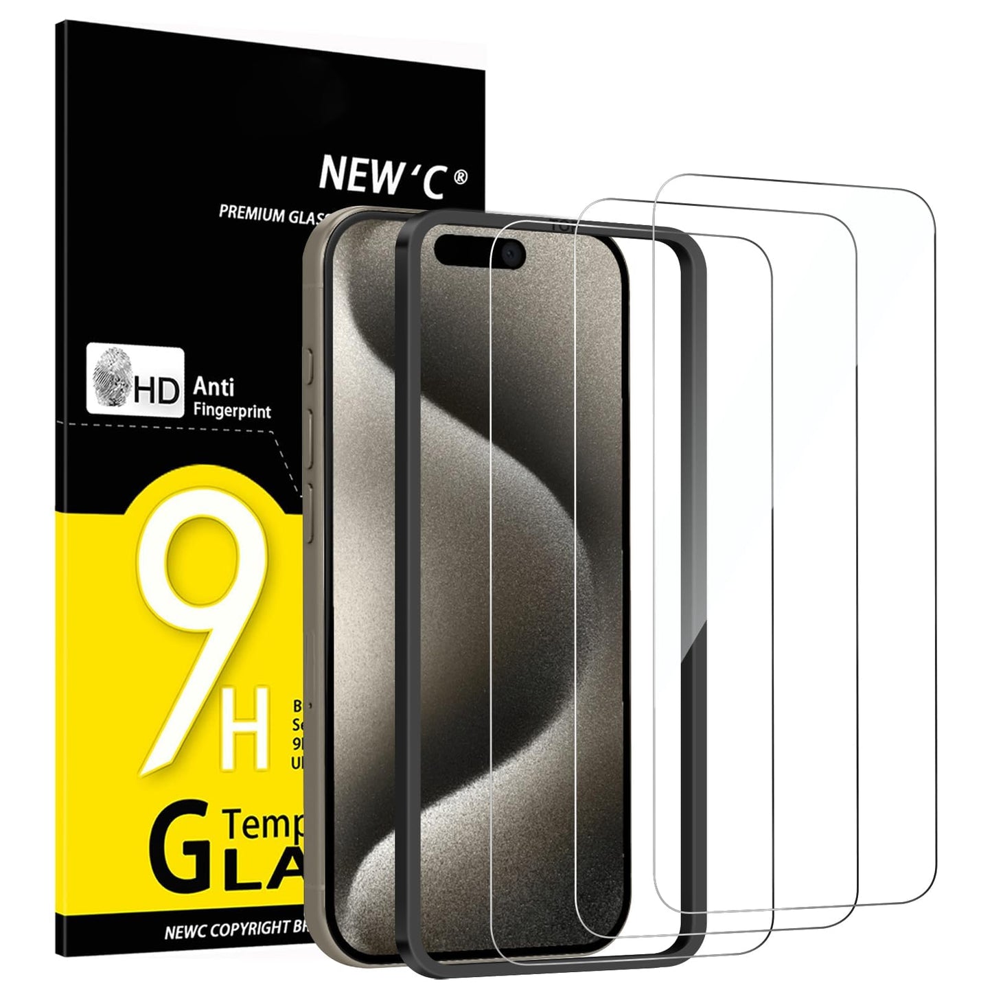 NEW'C 3 Pack iPhone 11/XR Tempered Glass Protectors