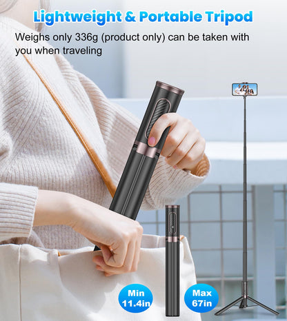 TONEOF MagFlex 68 Tripod Selfie Stick - Beige Gray - Small Enterprise