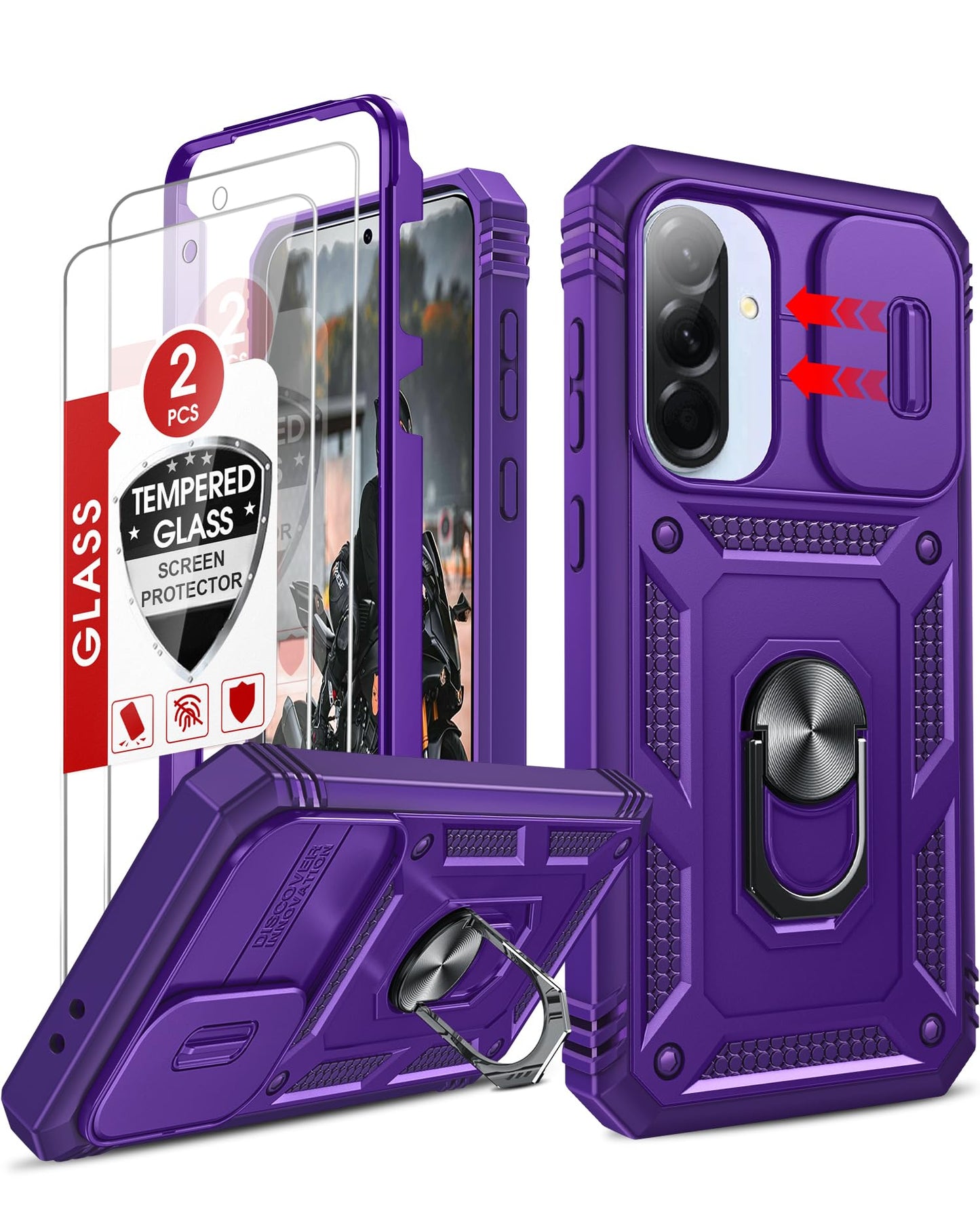 LeYi Samsung S25 FE Case with Camera Cover & Stand