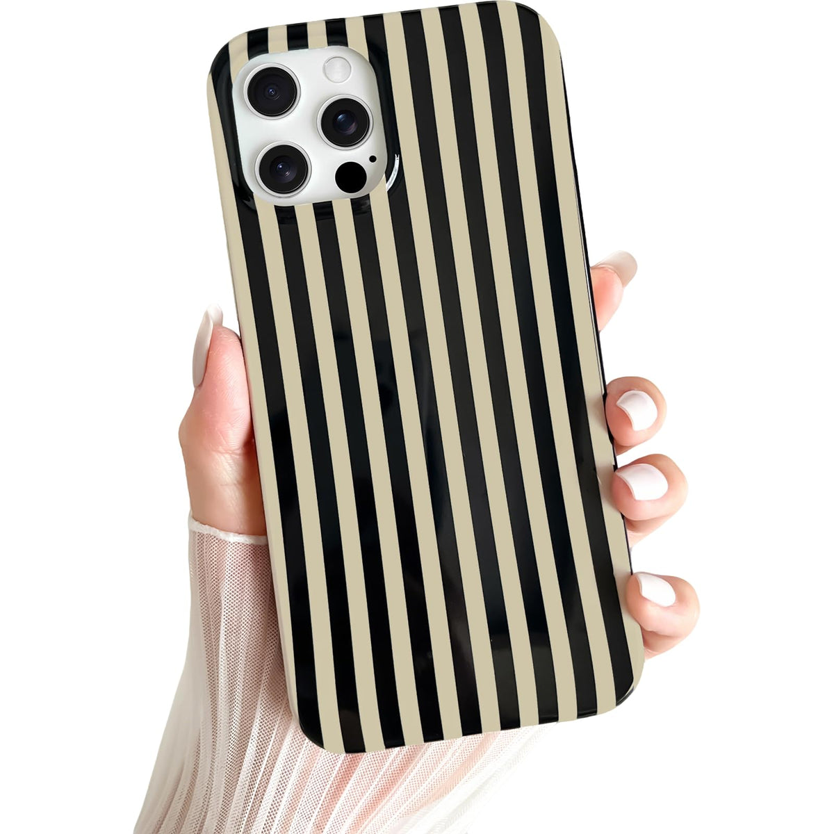 Yeddabox for iPhone 17 Pro Max Case Cute Striped Phone Case Soft TPU Slim Shockproof Phone Cover for Women Girls, Pink