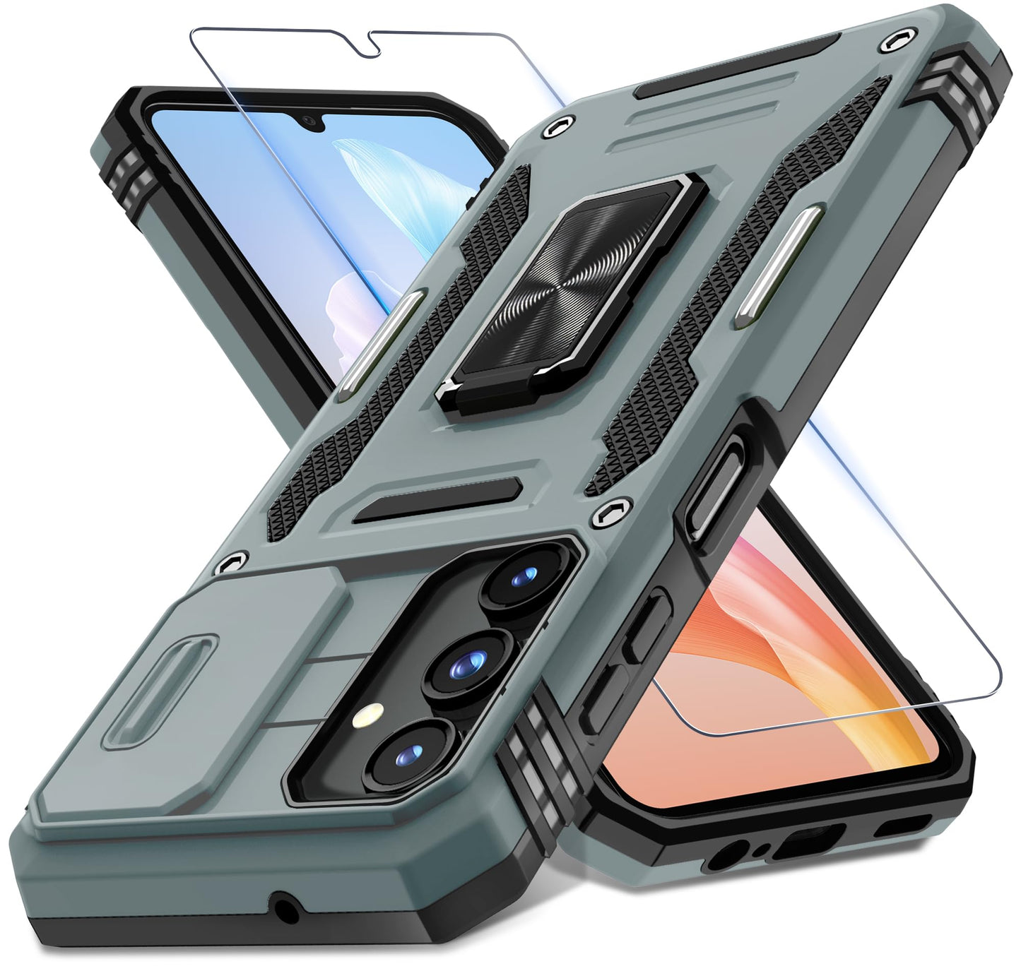 ###DEERLAMN Galaxy A17 Case with Slide Cover-Black