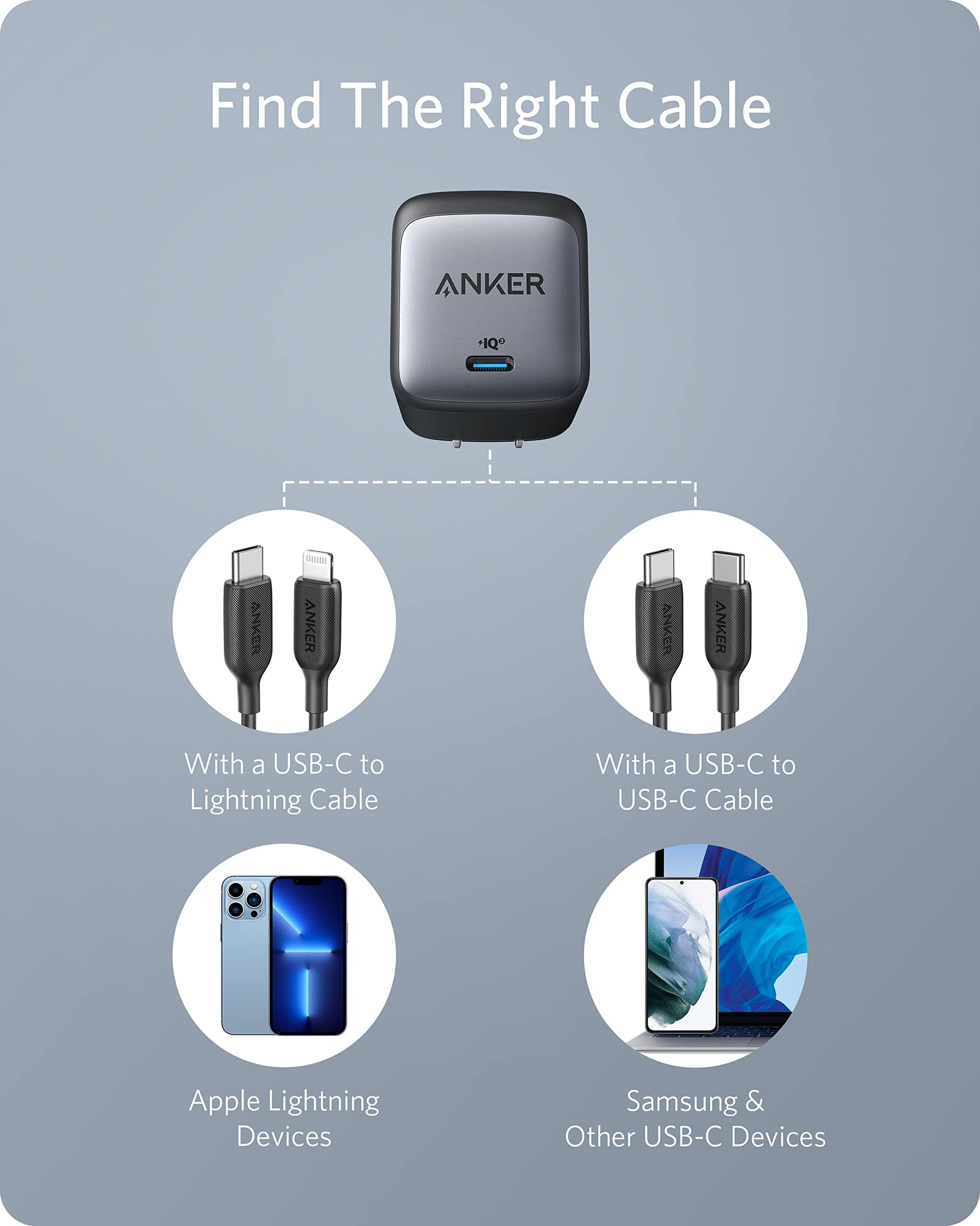 Anker Nano USB C Charger,65W GaN II PPS Fast Compact Foldable Charger for MacBook Pro, Galaxy, Dell, iPhone 17/16, iPad Pro, and More