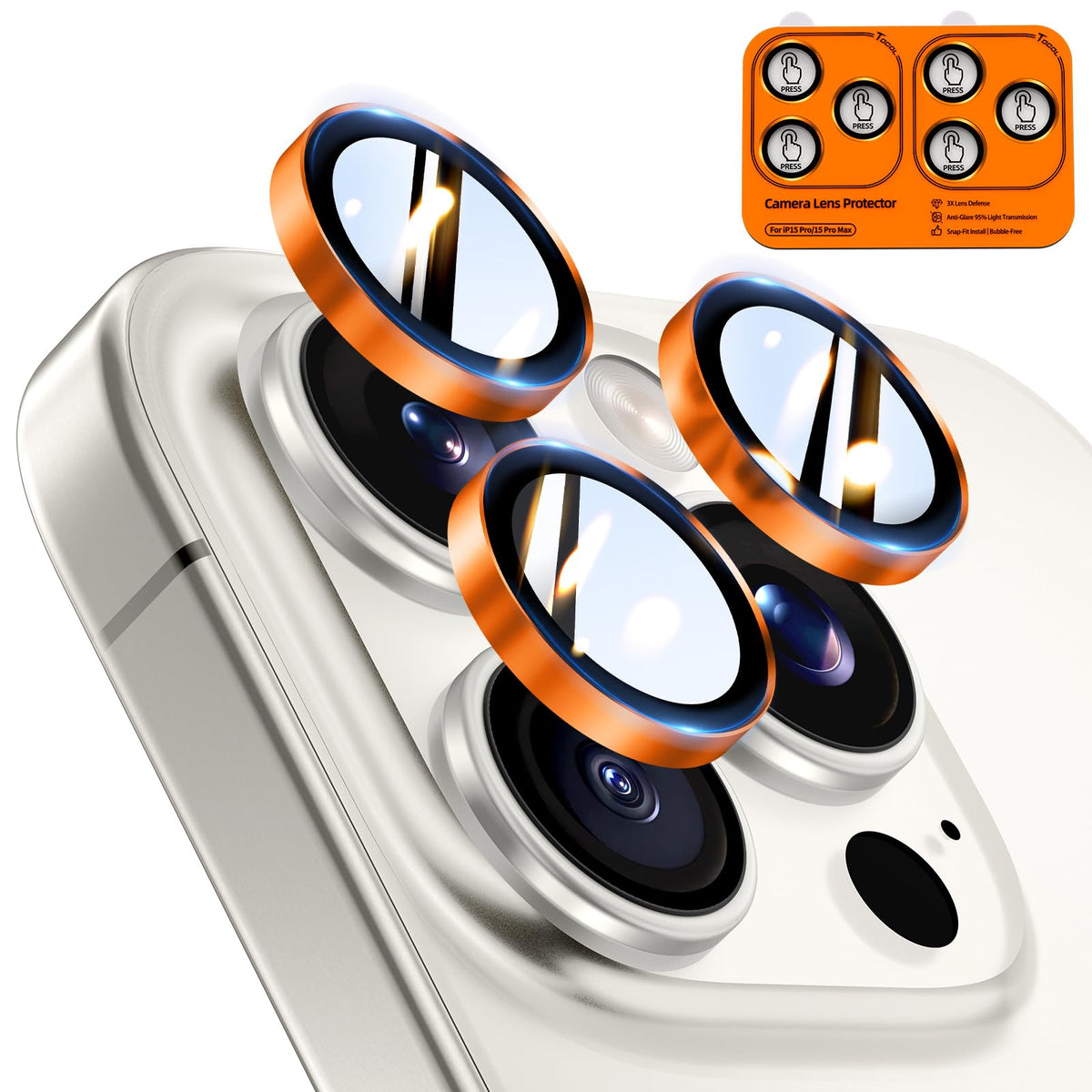 TOCOL Camera Lens Protector for iPhone 17 Tempered Glass HD Individual Scratch Resistant Camera Cover Accessories Case Friendly 2 Pack（Clear）