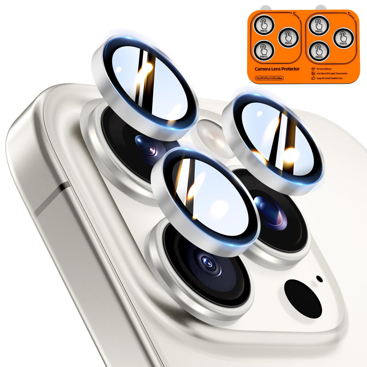 TOCOL Camera Lens Protector for iPhone 17 Tempered Glass HD Individual Scratch Resistant Camera Cover Accessories Case Friendly 2 Pack（Clear）