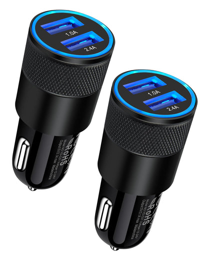 DualBoost Car Charger: Fast 3.4A 2-Pack USB Adapter