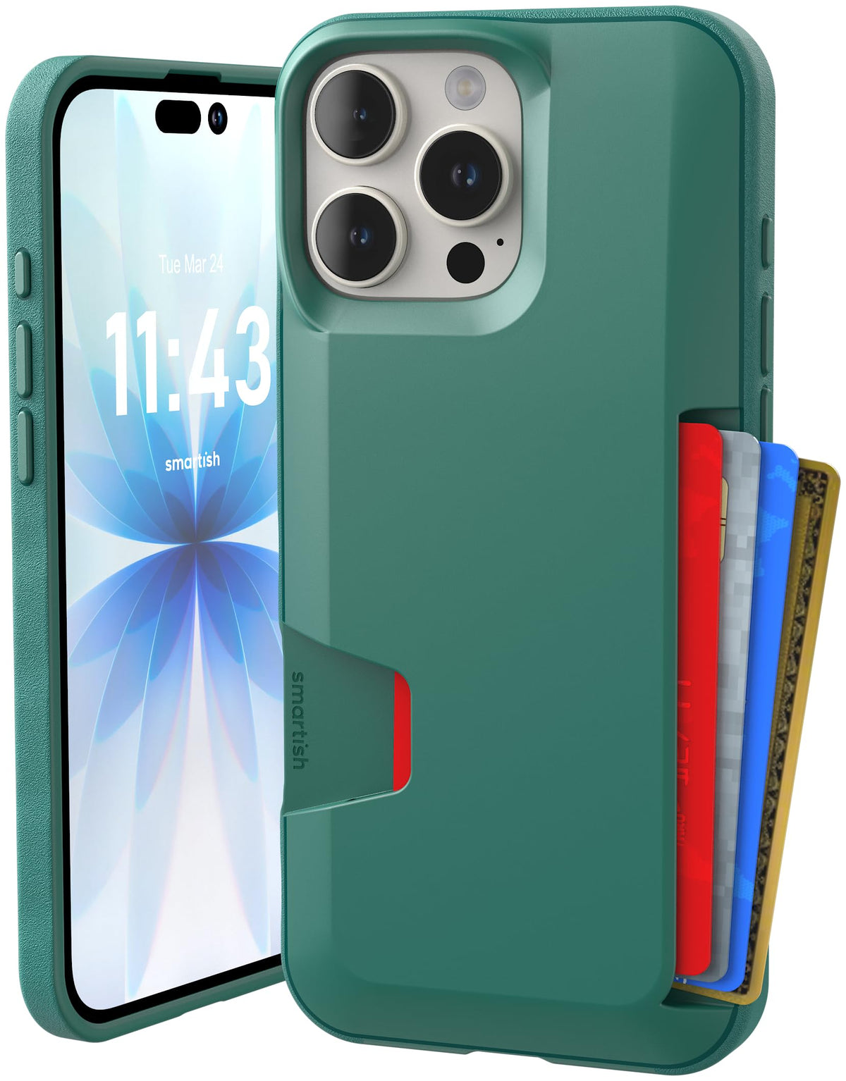 Smartish iPhone 18 Pro/17 Pro Wallet Case, Wallet Slayer V1, Cherry Blossom
