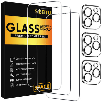 SIBEITU 3+3 Pack Screen Protector for iPhone 17 6.3 Inch Tempered Glass