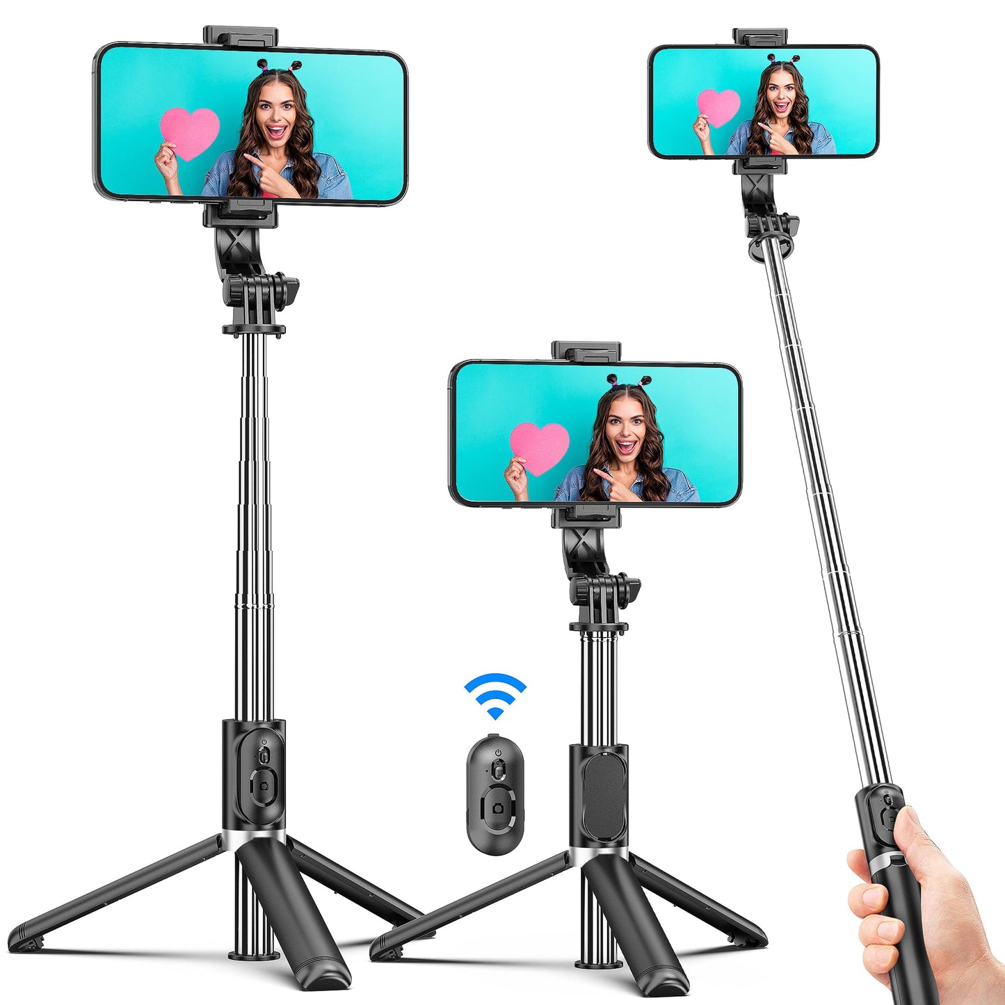 SelfieStickPro 41 with wireless remote and tripod stand for all phone models. - Small Enterprise