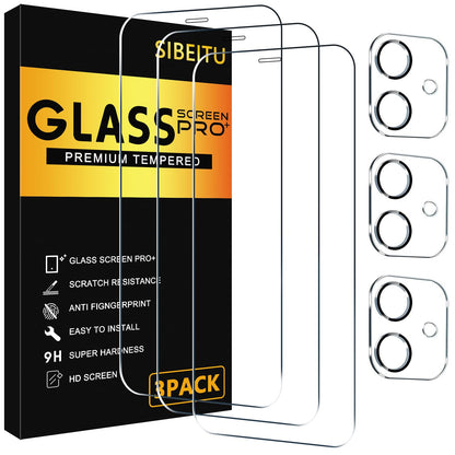 SIBEITU 3+3 Pack Screen Protector for iPhone 17 6.3 Inch Tempered Glass